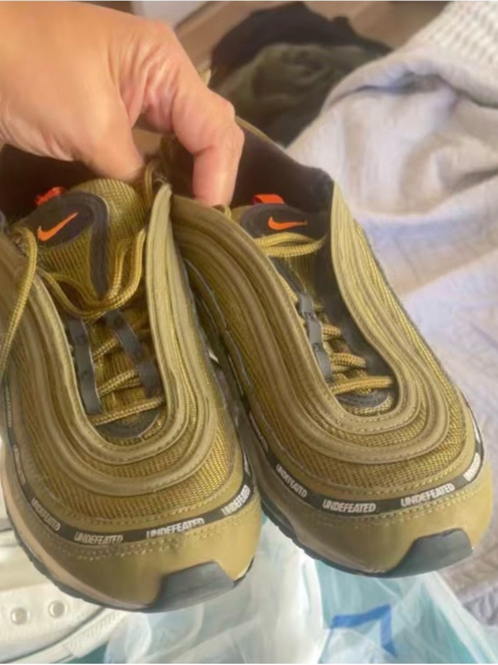 Nike Air Max 97 Undefeated Men’s Sneakers - Olive Green with Orange Accents
